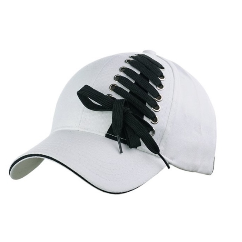 C.C Interchangeable Shoelace Two Tone Adjustable Precurved Baseball Cap Hat